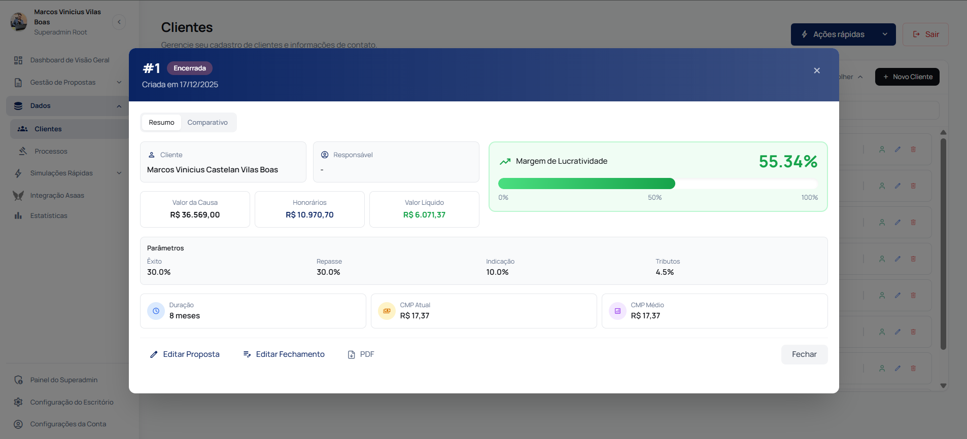 Fechamento de Propostas